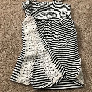 Charming Charlie tank top lace and striped